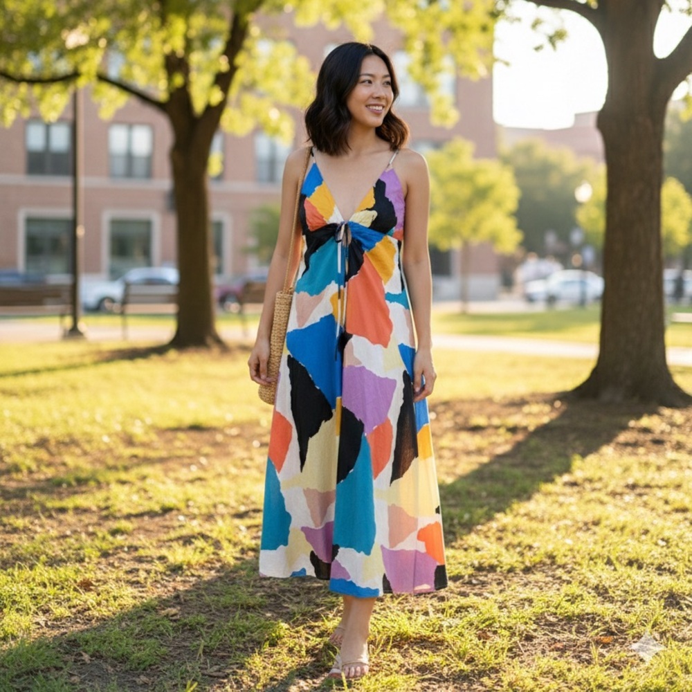 Rails Sabina Summer Colorblock Dress Size M